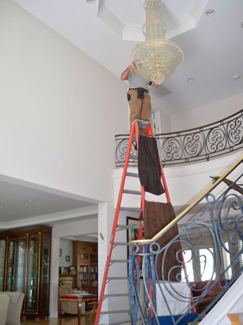 chandelier washing